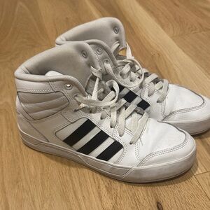 Adidas White and Black High-Top Sneakers